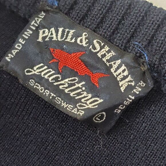 Vintage Paul&Shark Yachting Sweater Jumper Acrylic Merino Wool V-Neck Size Large - Picture 2 of 7